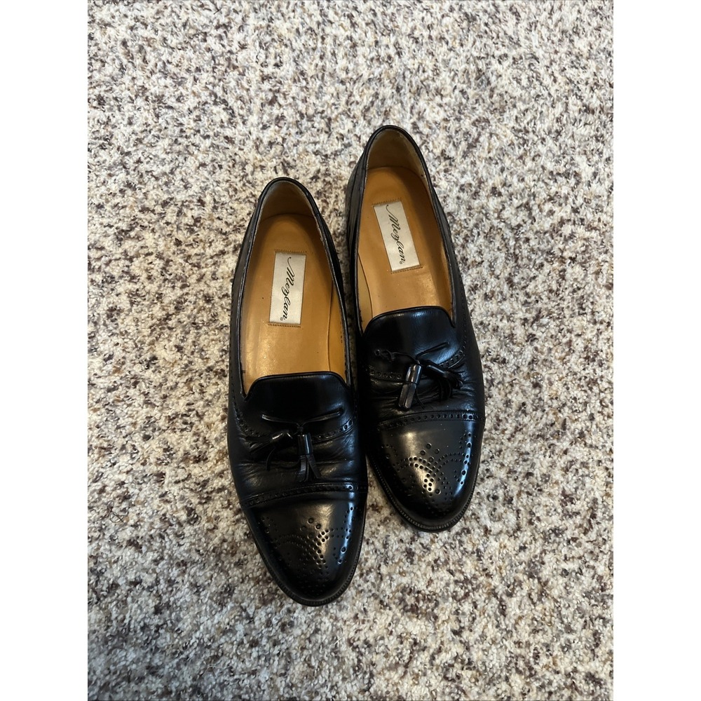 Mezlan Hayana Men Woven Wingtip Tassel Loafer Dress Shoes‎ Sz 11 M Black